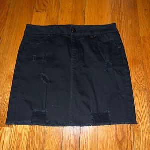 Black denim skirt